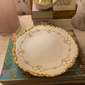 Haviland Gold and White Dinner Plate